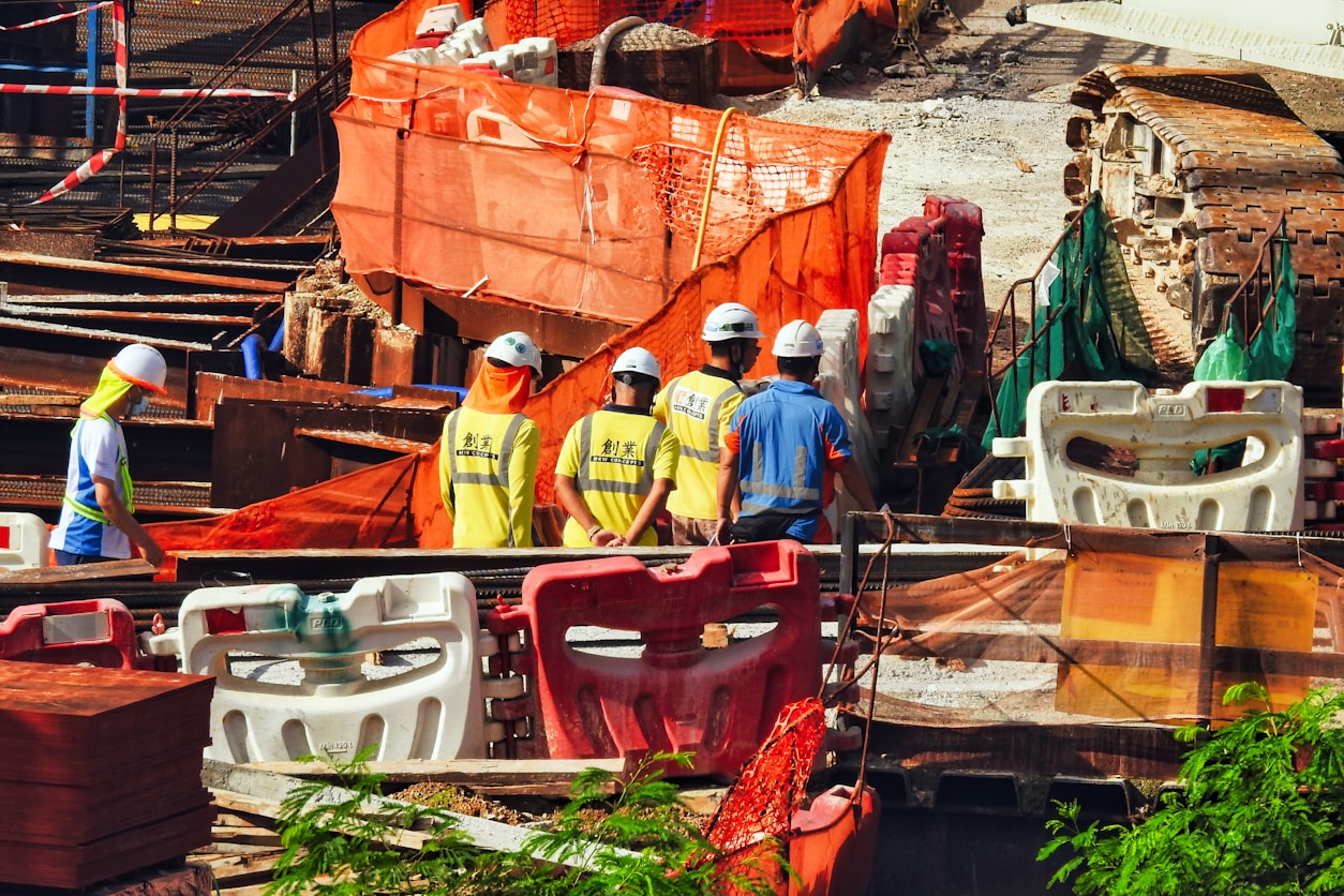Preconstruction site workers